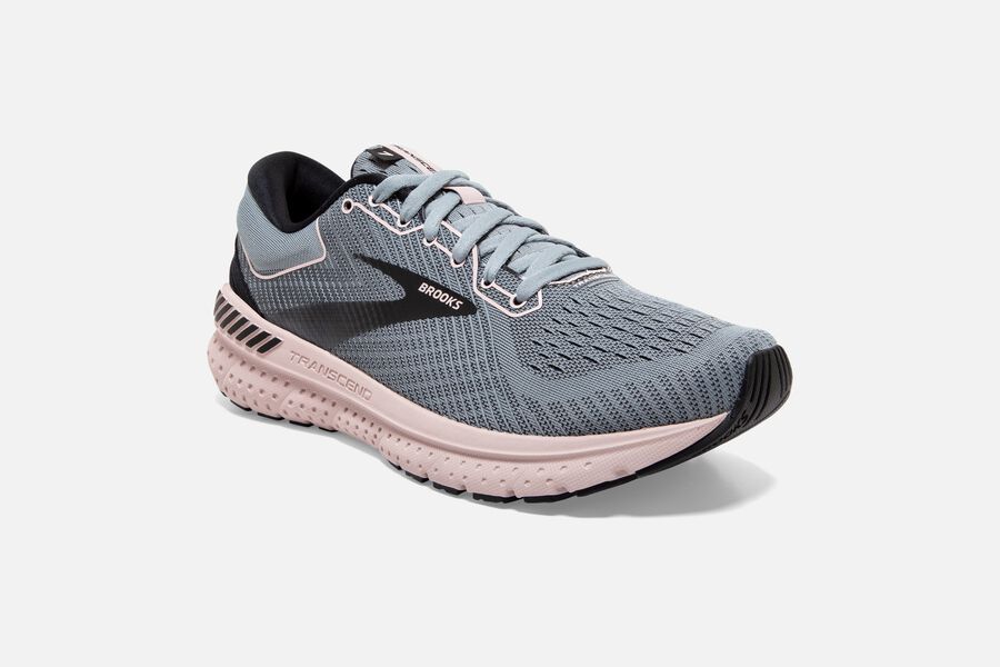 Brooks Transcend 7 Road Running Shoes Womens - Grey/Black/Pink - UWFJG-8205